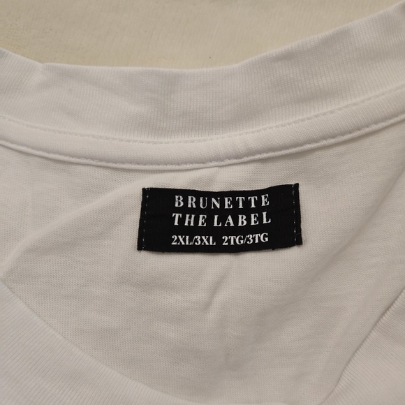 Brunette The Label Tops - Brunette The Label White Crew Neck Tee